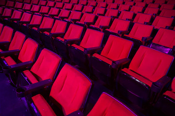 Obraz premium Rows of empty theater seats