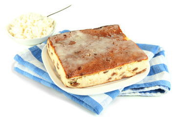 Cheese casserole with raisins
