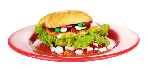 Conceptual image for nutritional care:assorted vitamins and