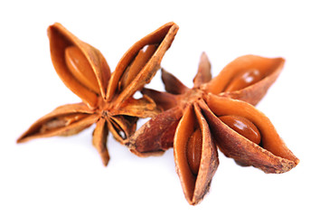 Star anise, isolated on white