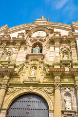 Fototapeta na wymiar Cathedral in Lima, Peru. Old church in South America
