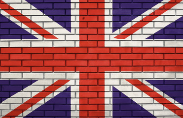 UK flag on brick wall