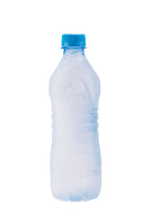 Naklejka premium Misted plastic bottle with frozen water inside