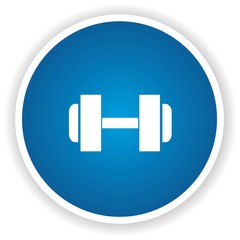 Fitness symbol,Blue button,vector