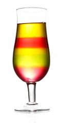 fruit jelly in glass isolated on white