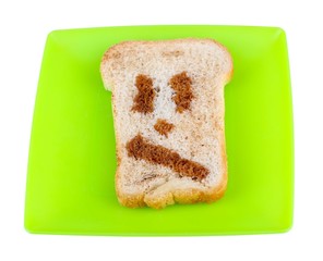 Funny toast, isolated on white