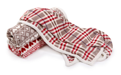 Warm plaids isolated on white