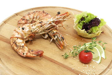 shrimp grilled with fresh herbs and lemon
