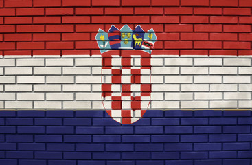 Flag of the Croatia on brick wall