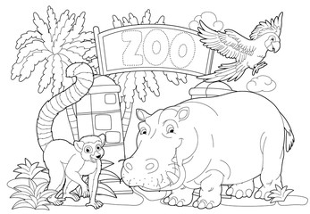 Coloring page - the zoo - illustration for the children