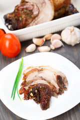 Baked pork leg