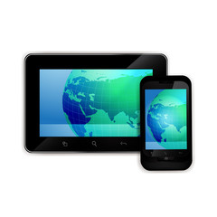 Mobile smart phone with world map