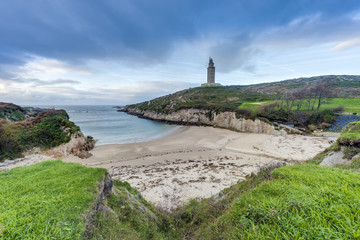 Fototapeta na wymiar Lapas Beach in A Coruna, Galicia, Spain.