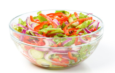 A big bowl with fresh salad