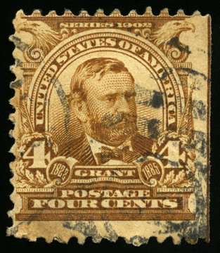 Vintage US Postage Stamp of President Grant (1902)