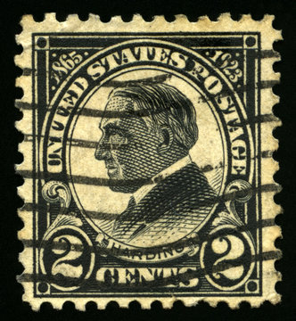 Vintage US Postage Stamp of President Harding (1923)