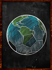 Football Earth Sketch blackboard