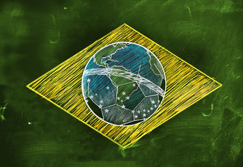 Brasil Flag Sketch Soccer Edition