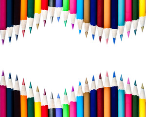 Rows of Color Pencils Background