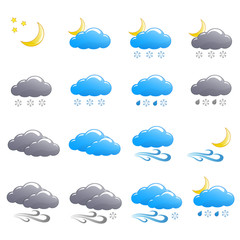 Weather icon set winter night