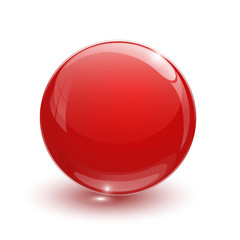 Red glassy ball