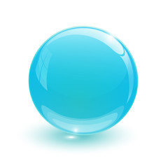 Blue glassy ball