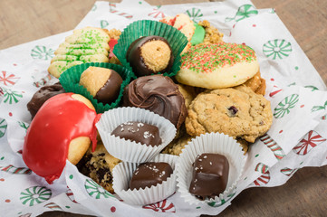 Plate of fancy cookies for holiday
