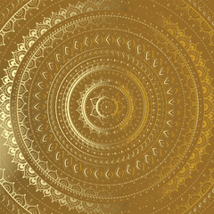 Gold Mandala. Indian decorative pattern.