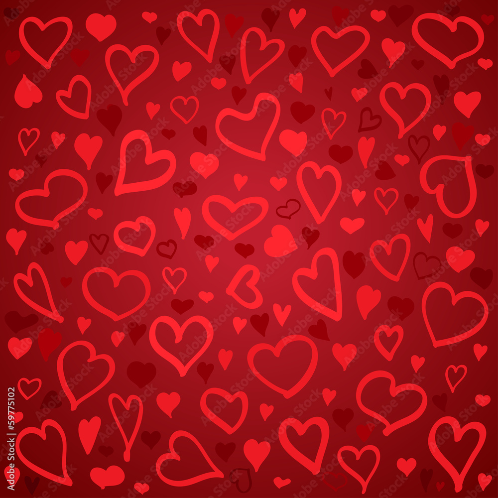 Poster vector pattern of hearts
