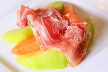 Melone mit Schinken