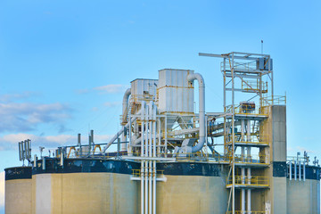 Obraz premium Heating facility. Pipes and tubes industrial background.