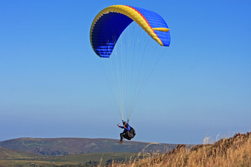 paraglider over Dartmoor