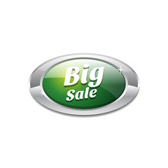 Glossy Big Sale Green Vector Button Tag