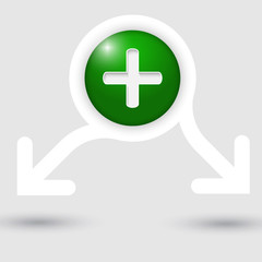 Obraz premium abstract text frame with two arrows and plus sign