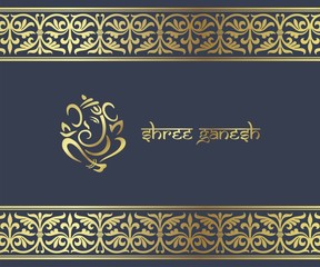 Ganesha, Hindu wedding card, royal Rajasthan, India