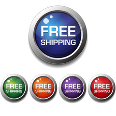 Free Shipping Vector Button Icon