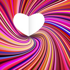 paper heart on bright wavy background