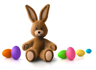 Osterhase mit Ostereiern