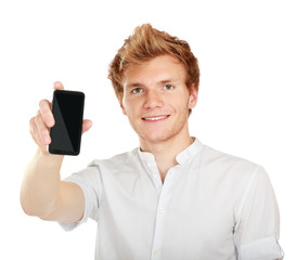 Handsome businessman calling on mobile phone