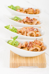 Fried Squid Rings - Pan fried squid rings with red pepper.