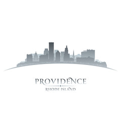 Providence Rhode Island city silhouette white background
