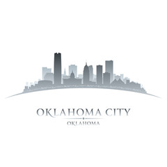 Naklejka premium Oklahoma city silhouette white background