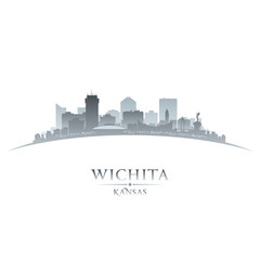 Naklejka premium Wichita Kansas city silhouette white background
