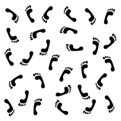 Foots on white background