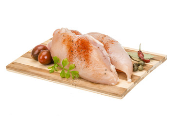 Raw chicken fillet