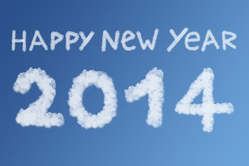Fototapeta premium Happy New Year 2014 Clouds concept