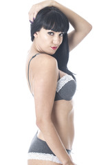 Naklejka premium Young Pin up Model Wearing Lingerie