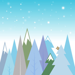 Winter landscape background