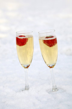 Champagne in the snow