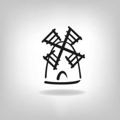 illustration with a mill